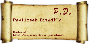 Pavlicsek Ditmár névjegykártya